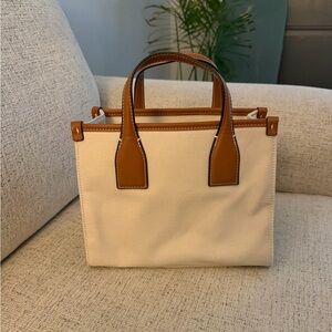 Zara Cream and Tan Tote Bag